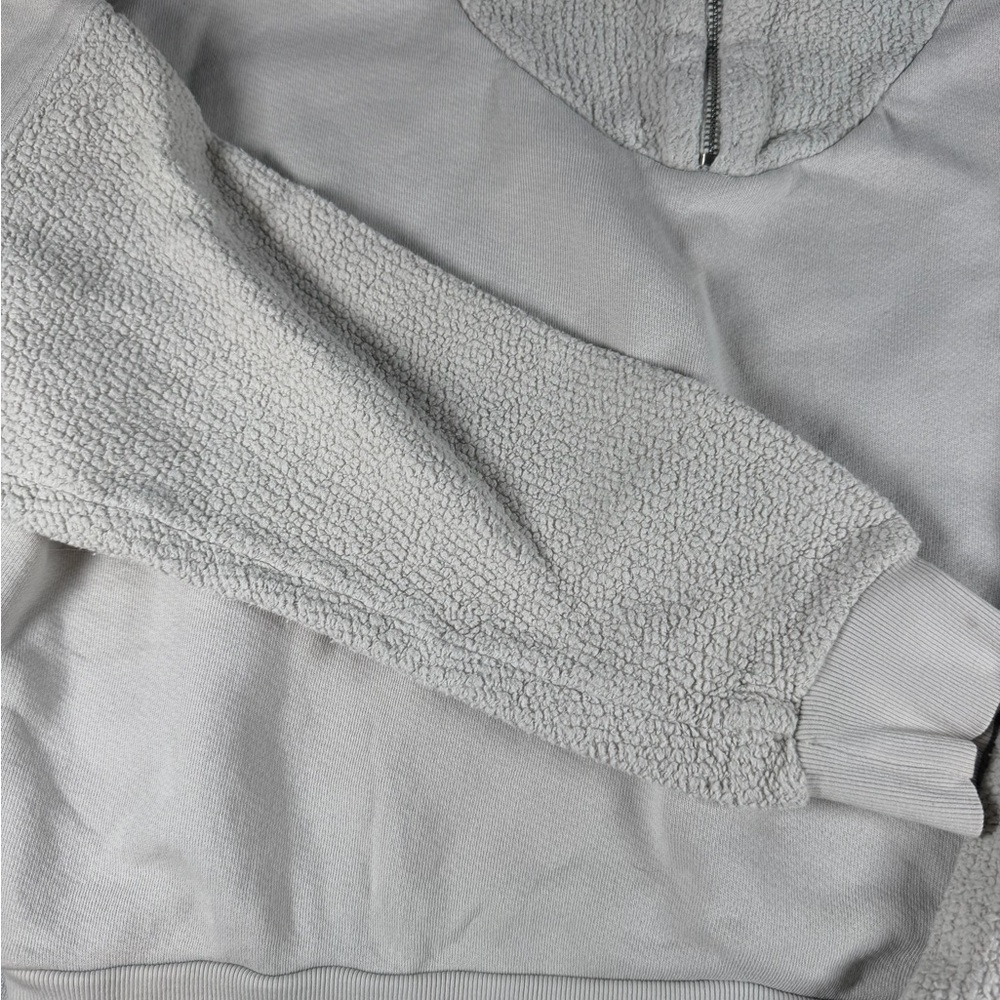 perfectwhitetee Kiva Cream Mixed Media 3/4 Zip Sweatshirt M - Picture 4 of 9